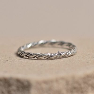 Sterling silver twist wire band