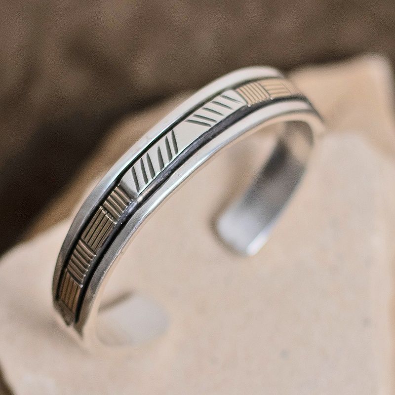 Heavy silver bracelet w/ 14kt gold overlay