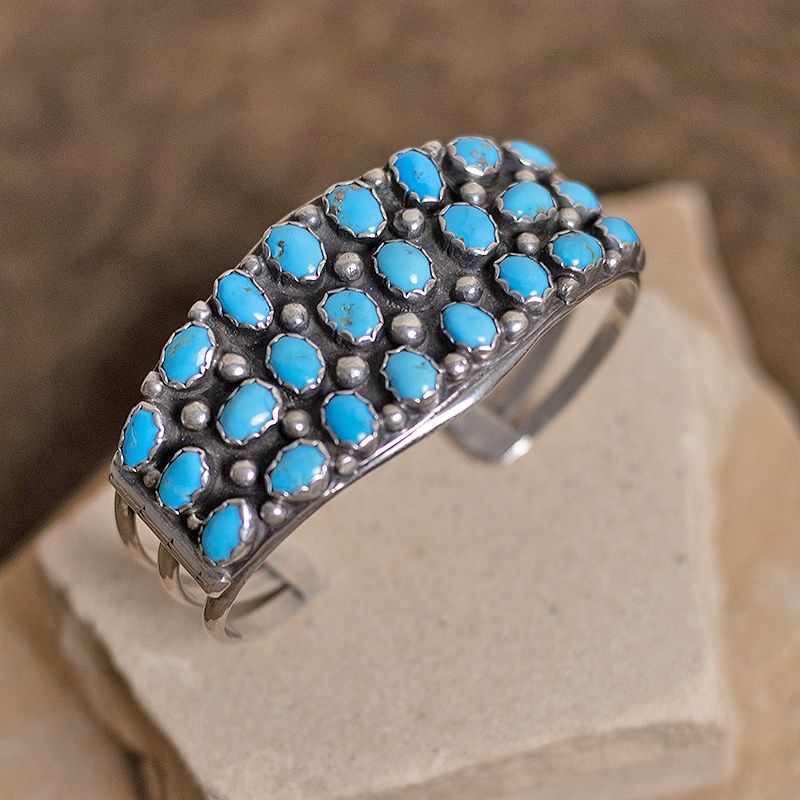 24 stone Cluster Navajo Bracelet
