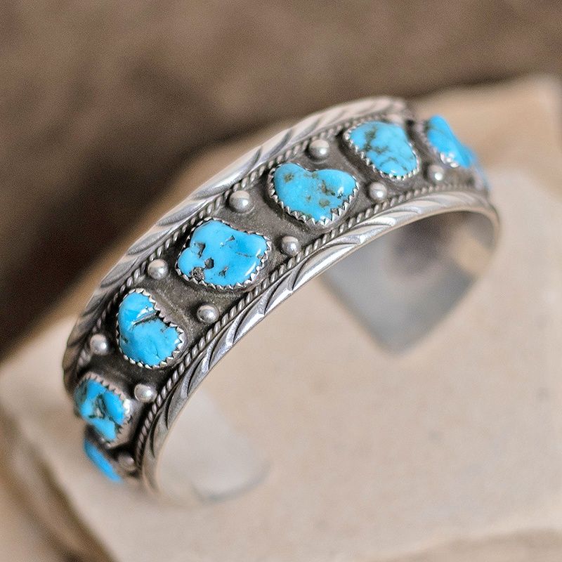 8-stone traditonal Navajo bracelet