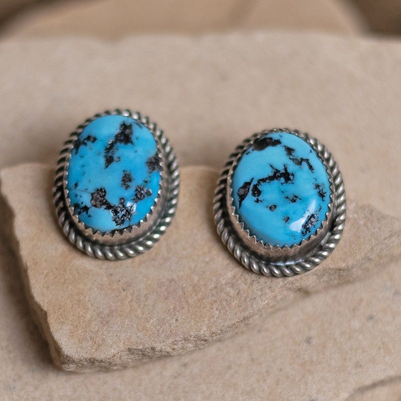 Large Navajo post earrings