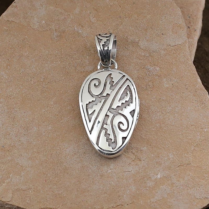 Large Night Sky reversible inlay pendant