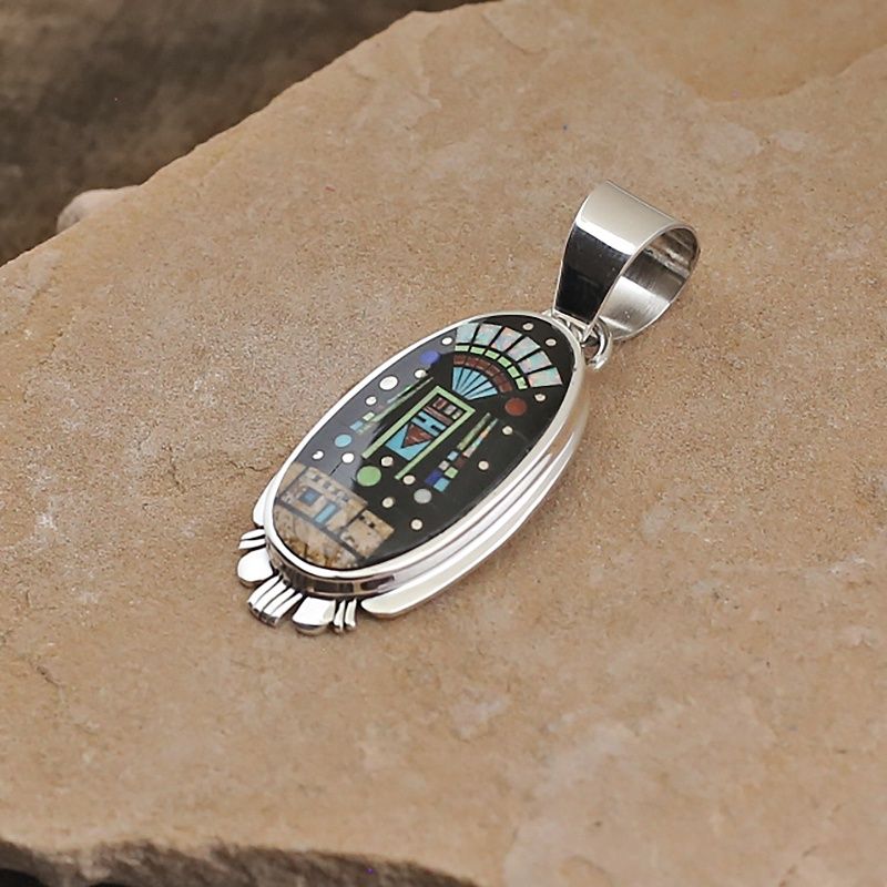 Oval pendant w/Night Sky inlay