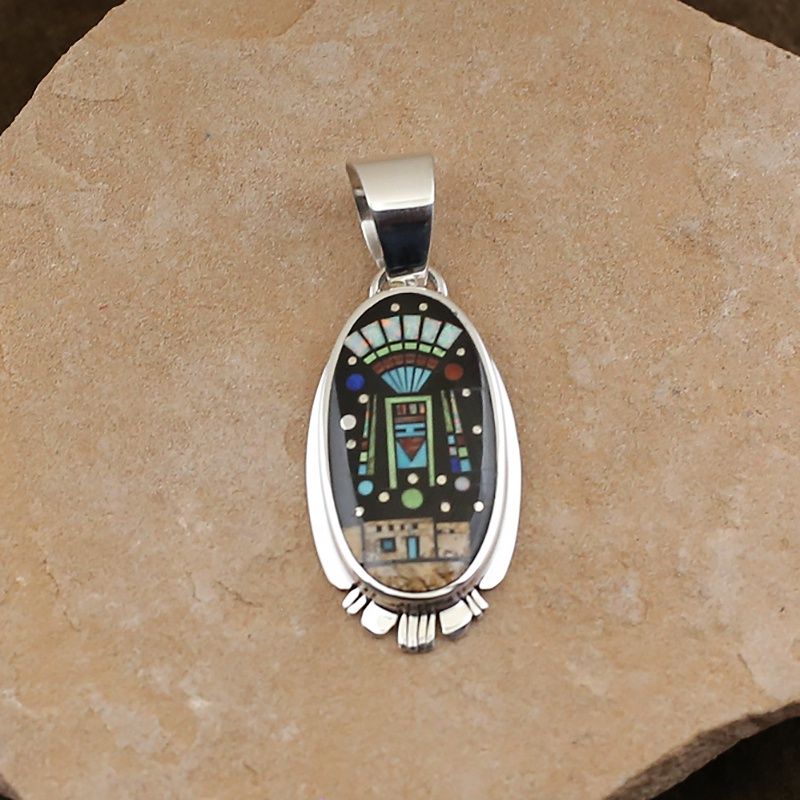 Oval pendant w/Night Sky inlay