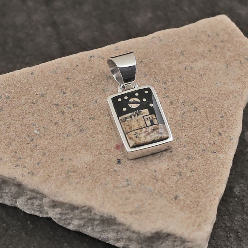 Rectangular inlay pendant w/ Jasper