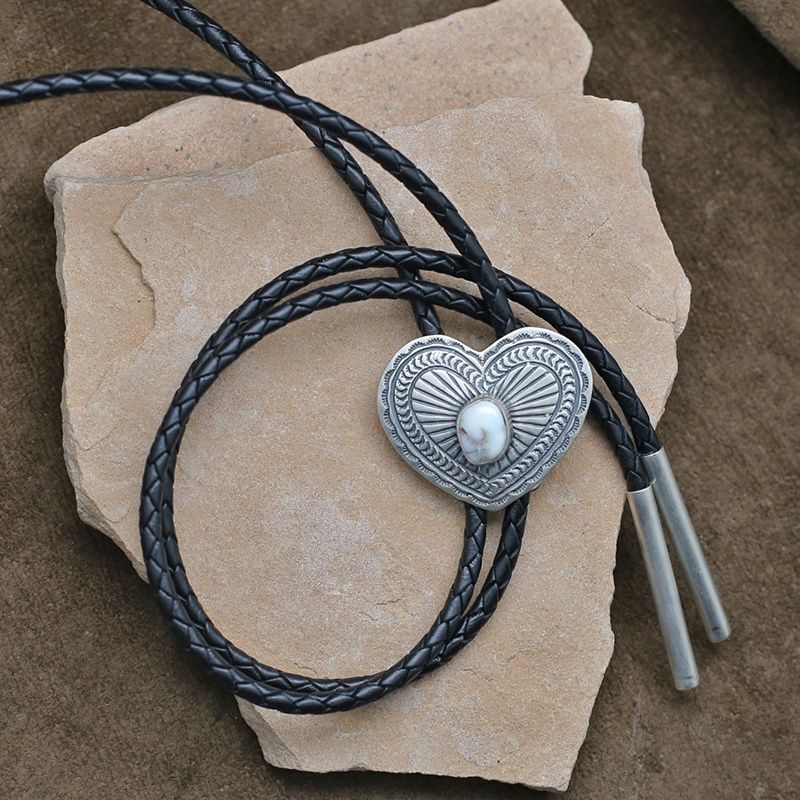 Heart bolo tie w/Dry Creek turquoise