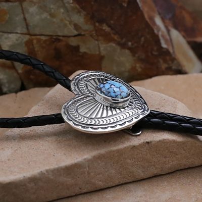 Heart bolo tie w/ Golden Hills turquoise