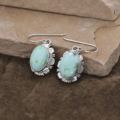 Oval dangle earrings w/ Palomino turquoise