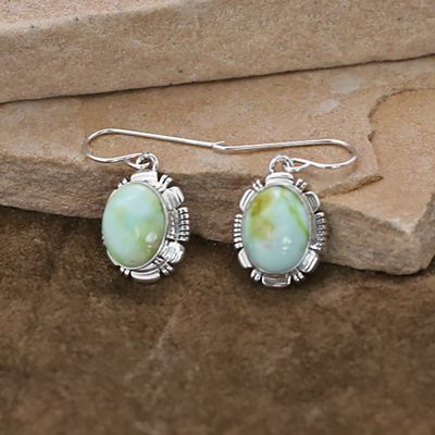 Oval dangle earrings with Palomino turquoise