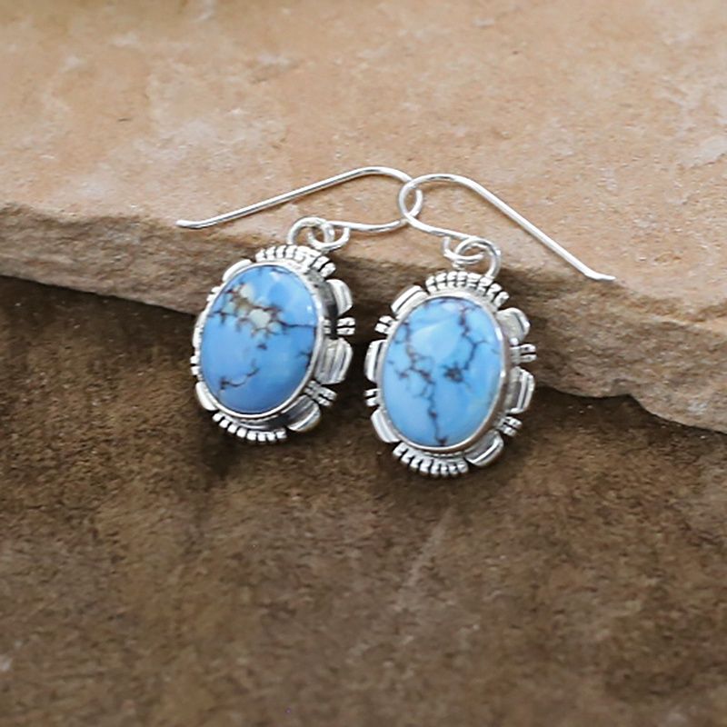 Medium dangle post earrings w/ Golden hills turquoise