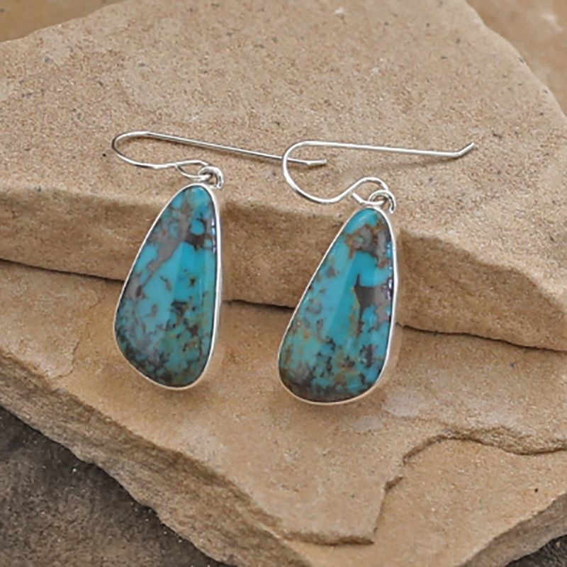 Medium tear drop dangle earrings -turquoise