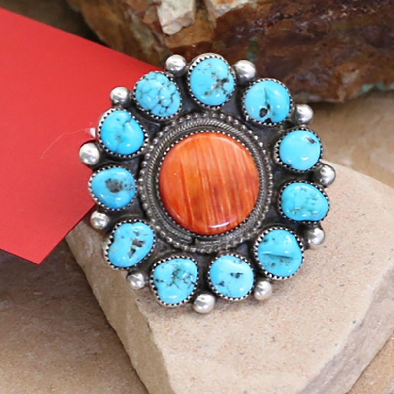 Large Navajo cluster ring-Pawn Jewelry