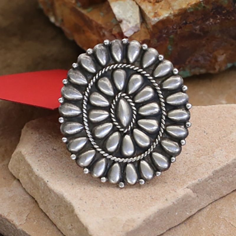 Large silver cluster ring- Pawn Jewelry