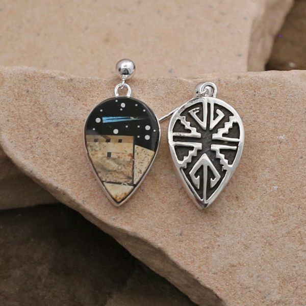Tear Drop dangle earrings- Adobe Pueblo