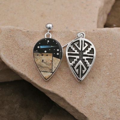 Tear Drop dangle earrings- Adobe Pueblo