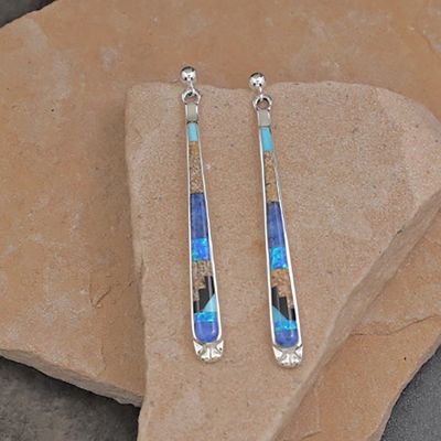 Rug pattern thin earrings