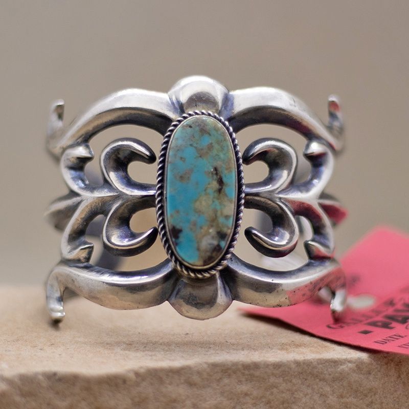 Large Navajo sandcast bracelet-Pawn Jewelry