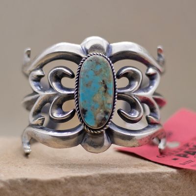 Large Navajo sandcast bracelet-Pawn Jewelry