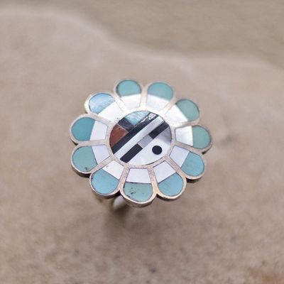Pawn Sunface Inlayed Ring