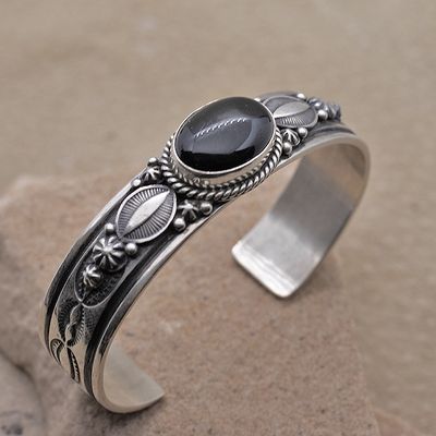 1/2&quot; Black onyx bracelet- Happy Piasso