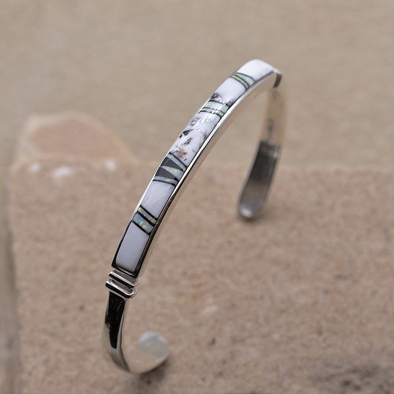 Thin White Buffalo inlay bracelet