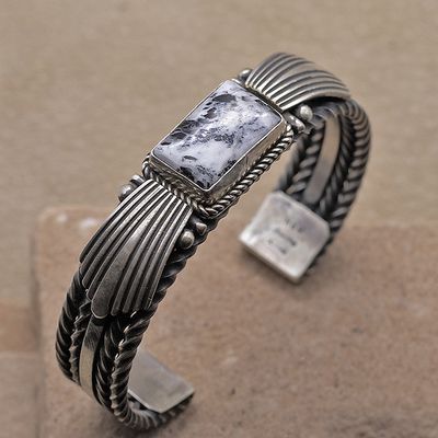 Rectangular stone White Buffalo stone bracelet