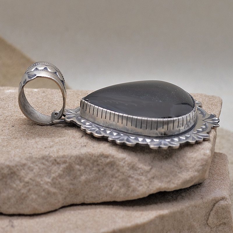 Large black onyx pendant-D Johnson