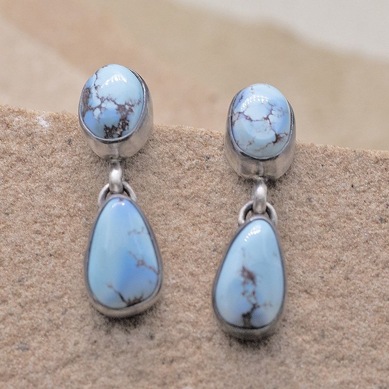 Double dangle earrings w/ Golden hills turquoise
