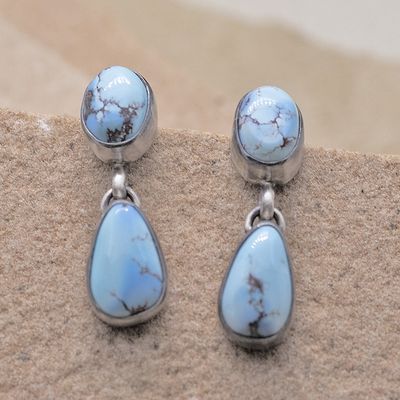 Double dangle earrings w/ Golden hills turquoise