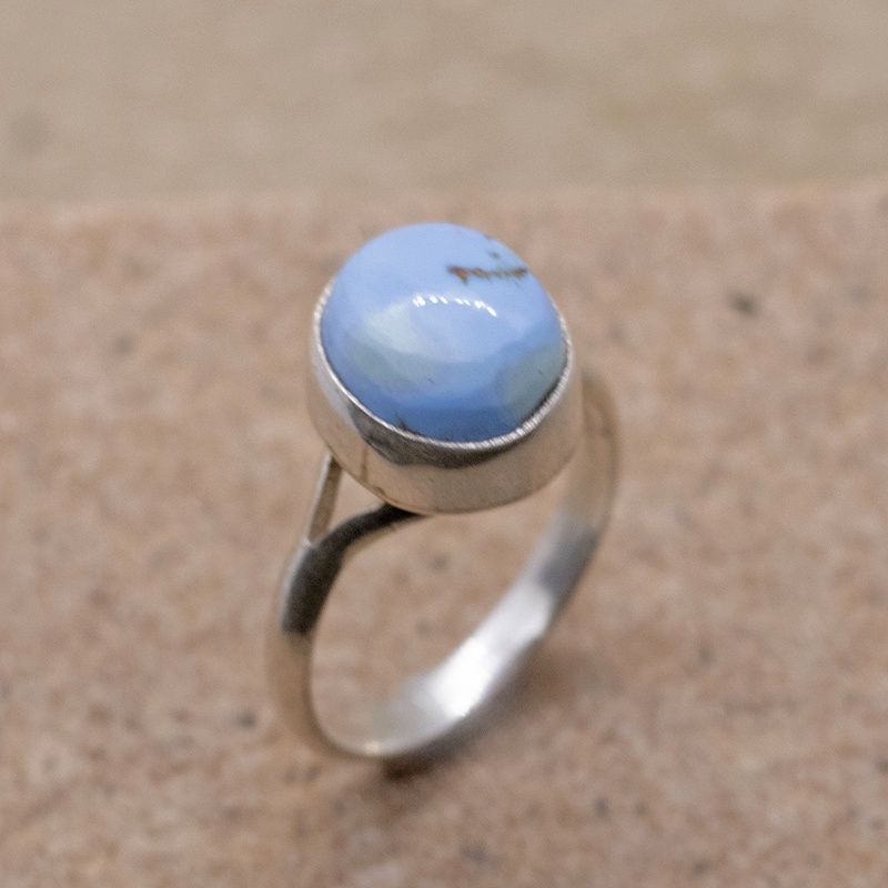 Mini round stone ring w/ Golden hills turquoise