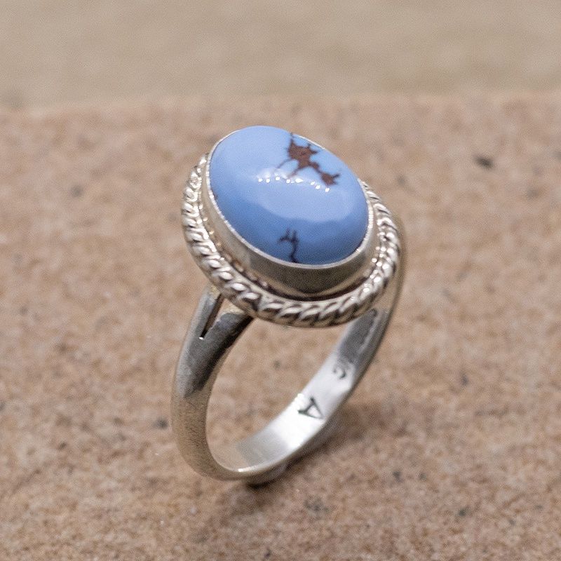 Small Navajo silver ring w/ golden hills turquoise