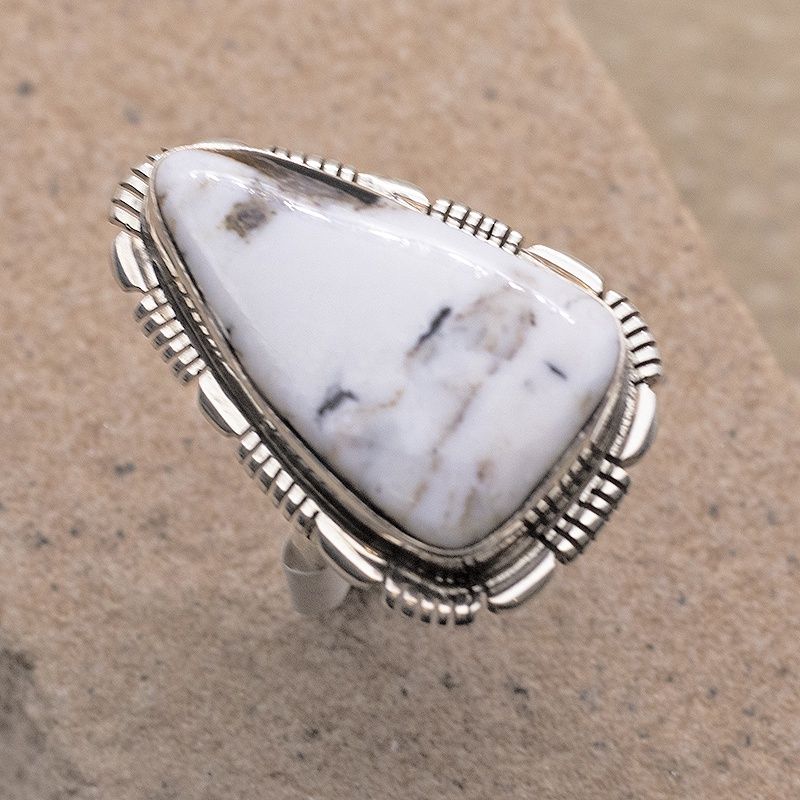 Medium oval ring- White Buffalo stone