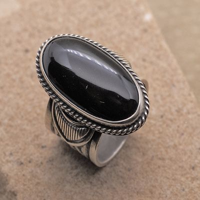Black onyx ring by artist Sunshine Reeves