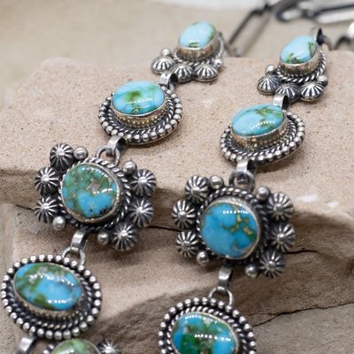 Sonoran gold turquoise cluster necklace set-Mary Ellen