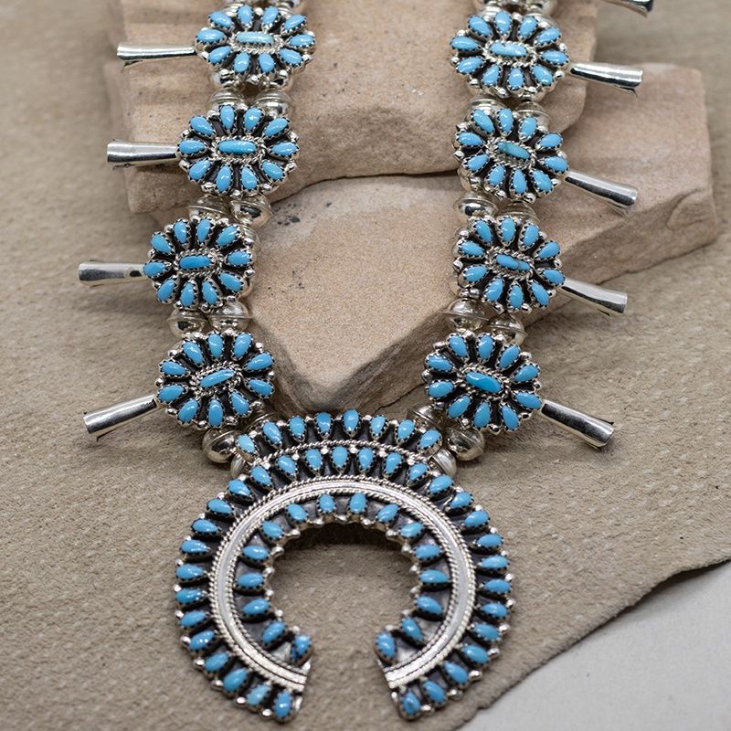 Zuni Petit point squash blossom