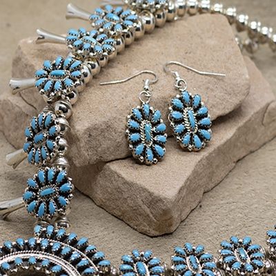 Zuni Petit point squash blossom