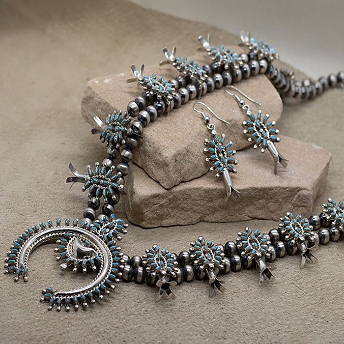 1960's Zuni needle point squash blossom