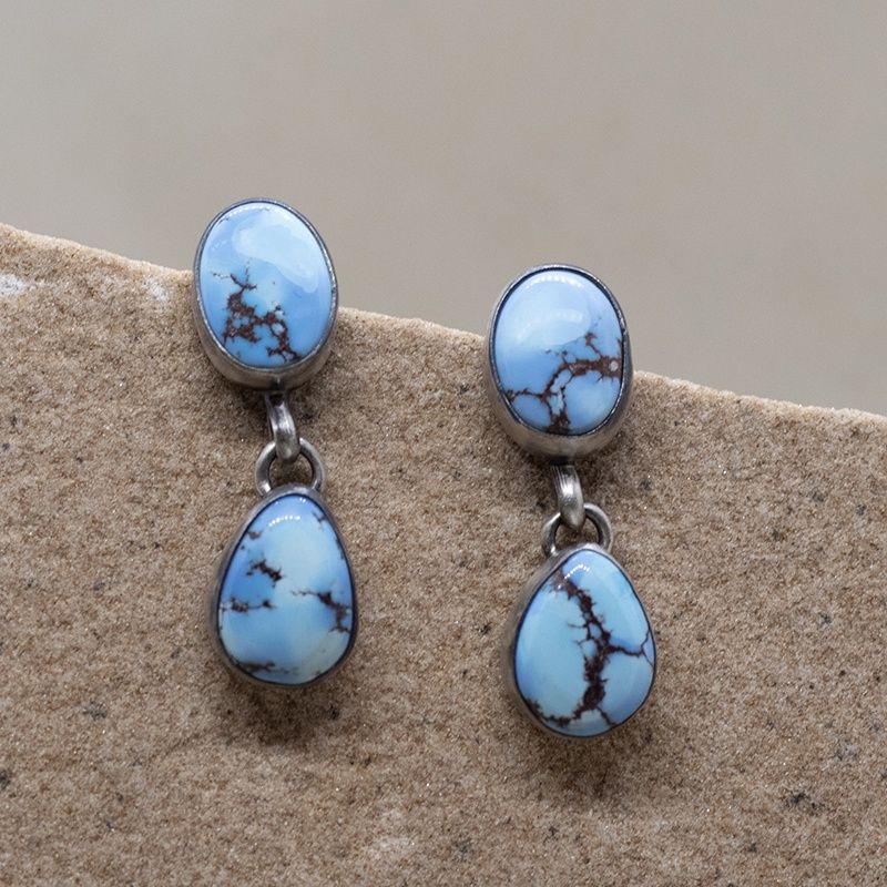 Dangle earrings w/ Golden hills turquoise