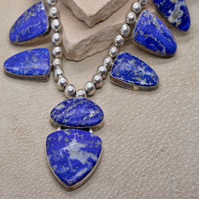 Large lapis necklace set