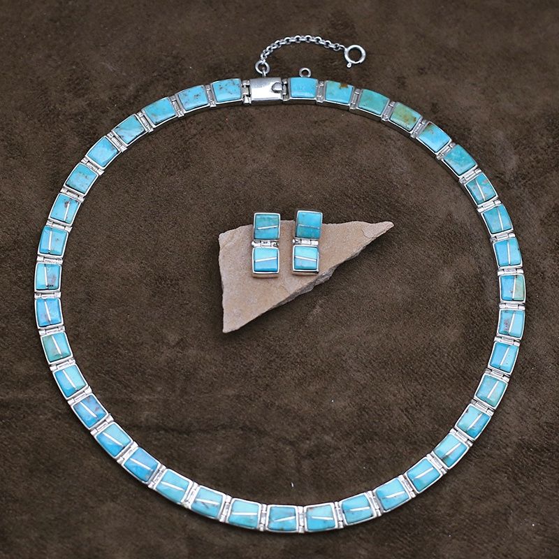 Kingman turquoise &quot;empress&quot; necklace set