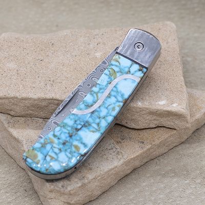 Custom Sonoran mountain turquoise pocket knife