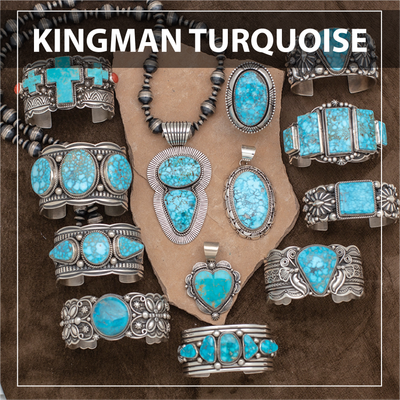 【希少】Indian jewelry KingmanMine turquoise Kingman Turquoise Jewelry - Spirit of Santa Fe