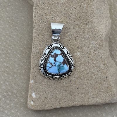Triangle wire Golden Hills Turquoise pendant