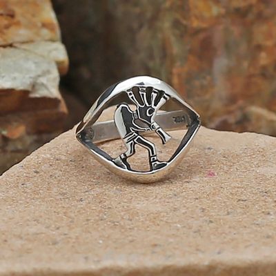 Split design Kokopelli ring