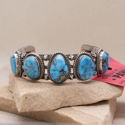 5-stone Navajo turquoise bracelet-Pawn Jewelry