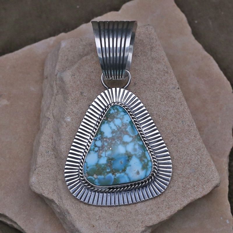 Cold Chisel silver pendant w/Sonoran turquoise