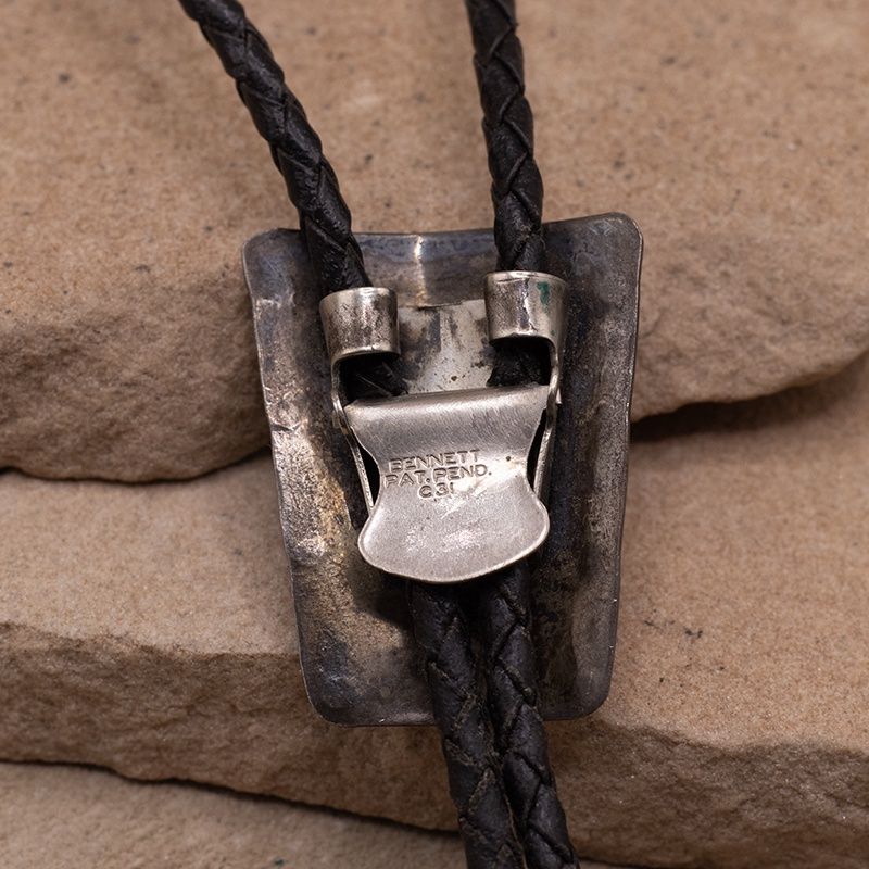 1970's Navajo turquoise and coral bolo tie