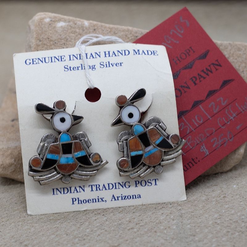Zuni Thunderbird cuff links-Pawn Jewelry