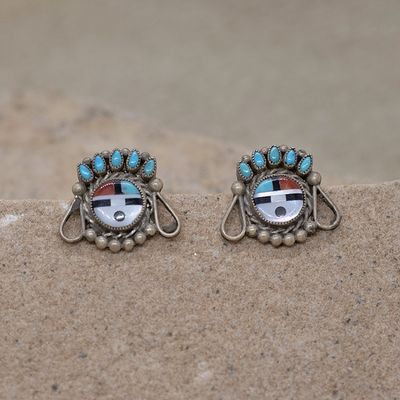 Zuni sunface earrings-Pawn Jewelry