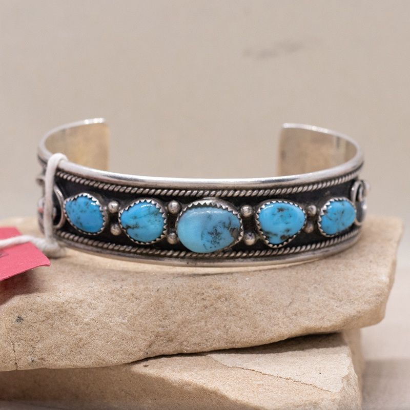 5-stone Navajo bracelet-Pawn Jewelry